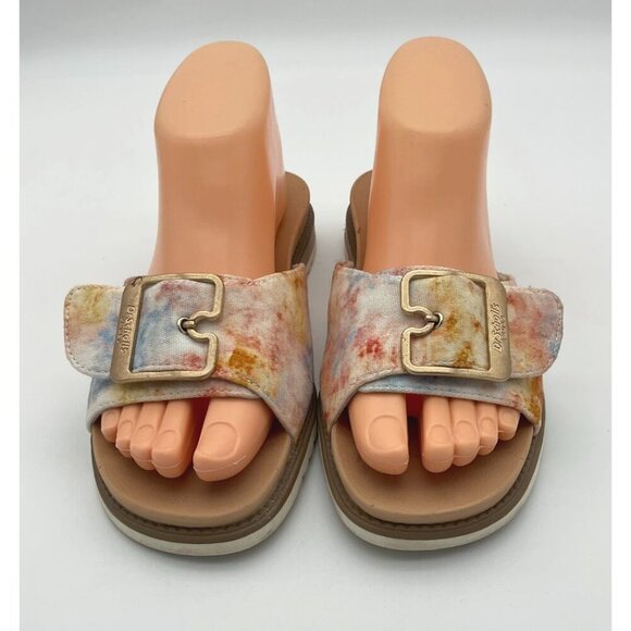 Dr. Scholls Originalist 2 Tie-Dye Slide Sandals Gold Buckle Womens 6M - Picture 1 of 8
